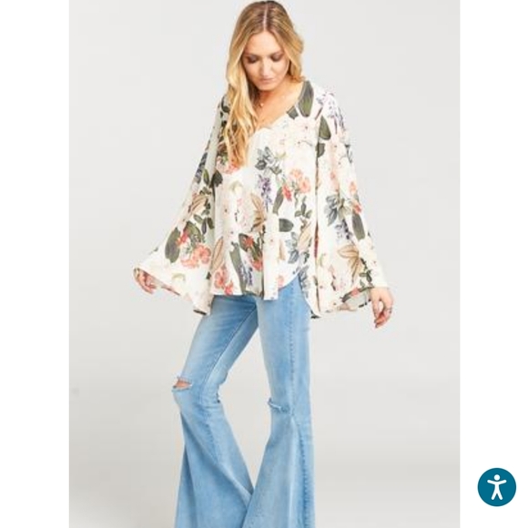 Show Me Your MuMu Tops - Show Me Your Mumu Hippie Dippie floral bell sleeve blouse top